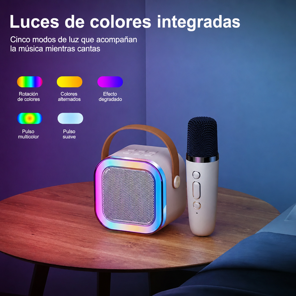Altavoz Bluetooth con Micrófono Inalámbrico para Karaoke