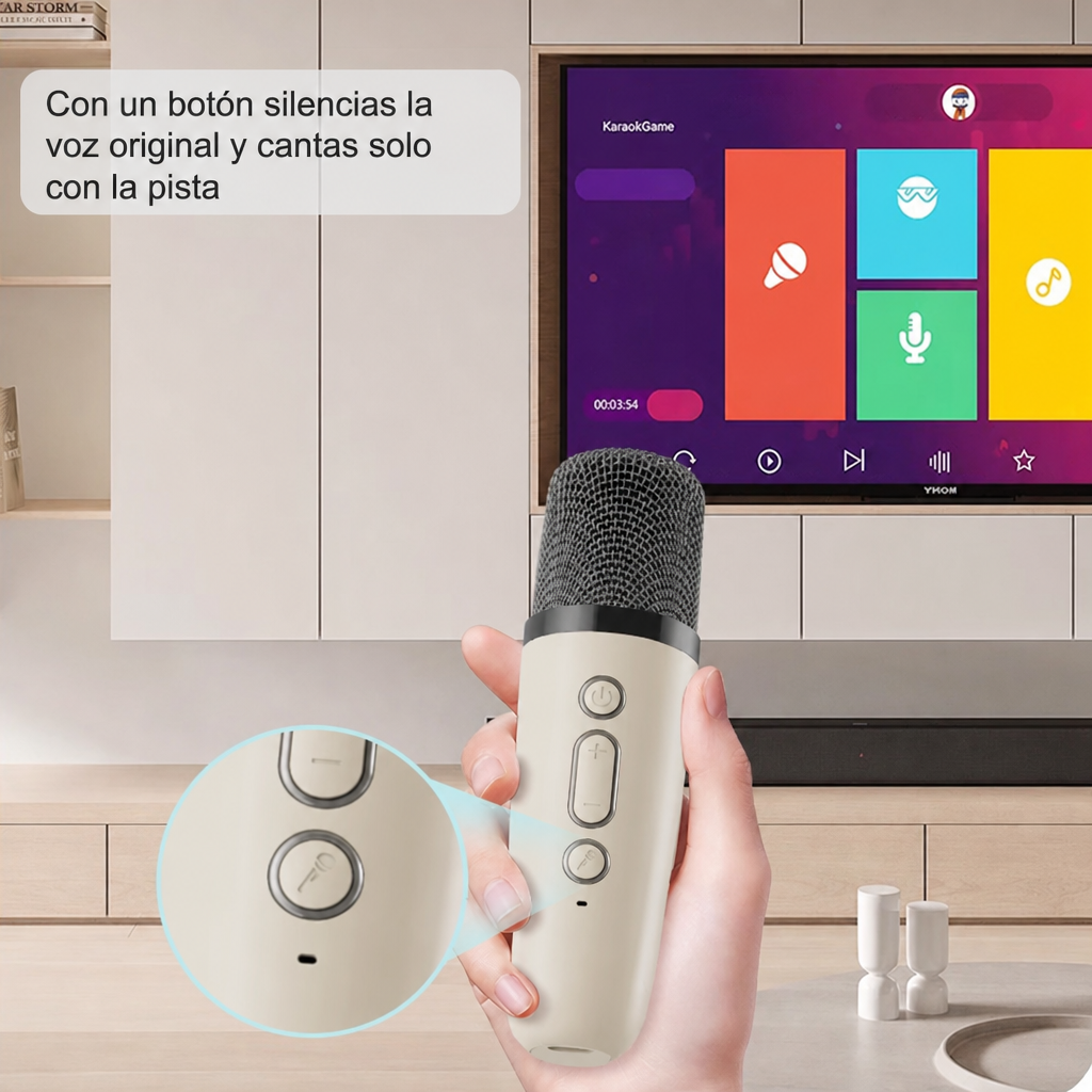 Altavoz Bluetooth con Micrófono Inalámbrico para Karaoke