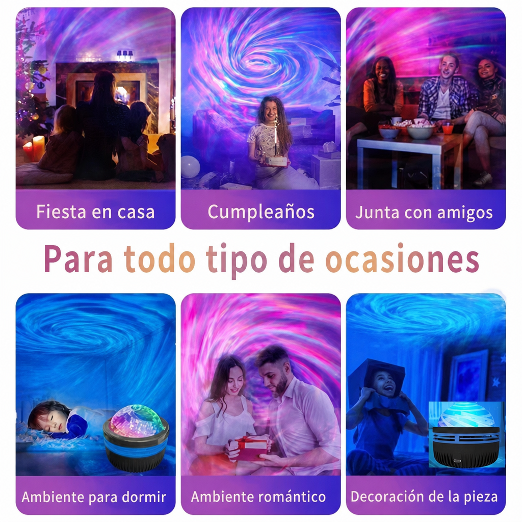 Proyector LED de galaxia colorido para dormitorio