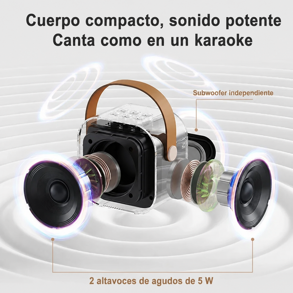 Altavoz Bluetooth con Micrófono Inalámbrico para Karaoke