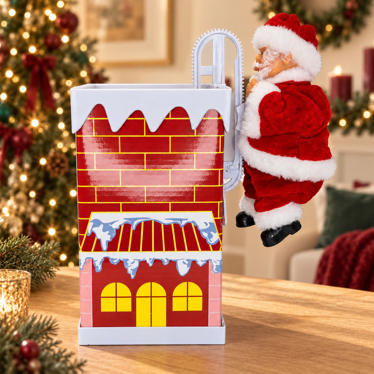 Ambientación ilustrativa del producto en un espacio navideño