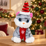 Milo Gris · Gatito navideño de peluche — Ambientación navideña 1 (imagen ilustrativa)