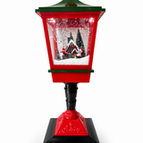 Farol Luz de Navidad rojo y verde, de 80 cm de alto y 30 cm de ancho máximo, sobre fondo blanco.