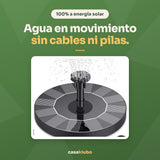 Fuente solar flotante con panel integrado: agua en movimiento sin cables ni pilas