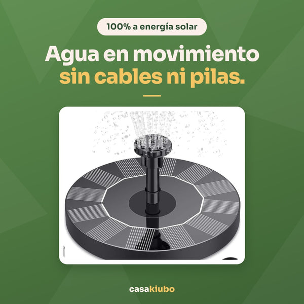 Fuente solar flotante con panel integrado: agua en movimiento sin cables ni pilas