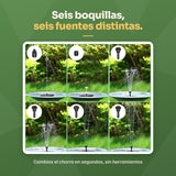 Seis boquillas incluidas: seis tipos de fuente distintos, se cambian en segundos