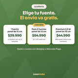 Opciones: 1 fuente a 39.990, pack de 2 a 54.990 y premium 2,5 W a 44.990, con envío gratis