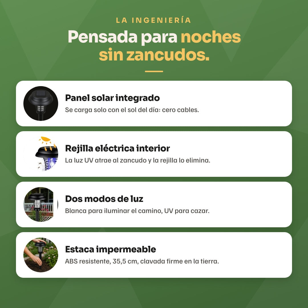 Lámpara solar mata zancudos · ingenieria