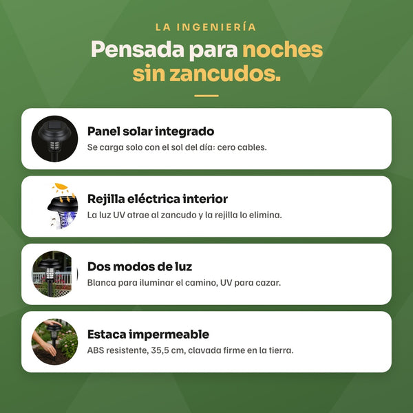 Lámpara solar mata zancudos · ingenieria
