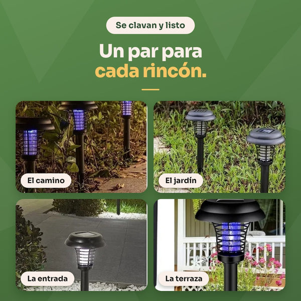 Lámpara solar mata zancudos · usos