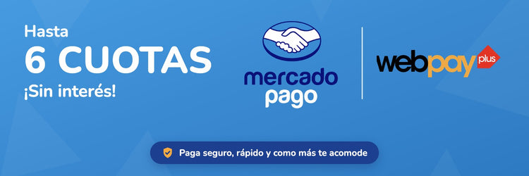 Paga hasta en 6 cuotas sin interés con Mercado Pago