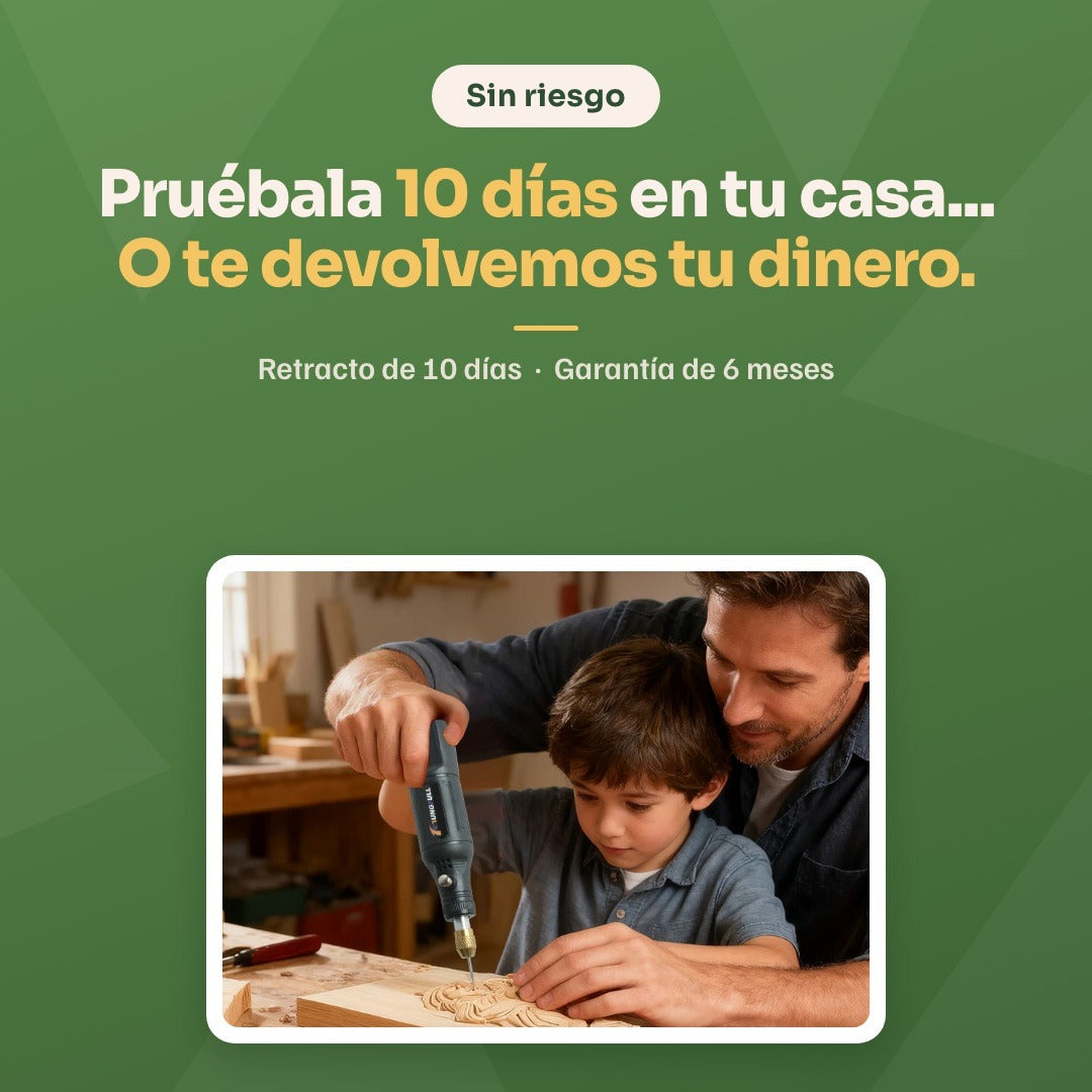 Pruébala 10 días en tu casa o te devolvemos tu dinero; garantía de 6 meses
