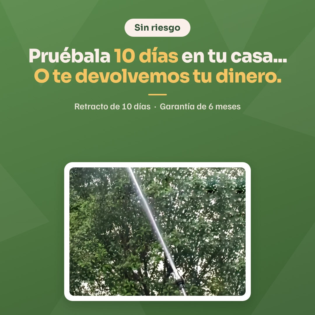Garantía: pruébala 10 días en tu casa o te devolvemos tu dinero; retracto de 10 días y garantía de 6 meses