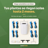 Riego automático con timer: tus plantas se riegan solas hasta 2 meses, sin llave de agua, basta un balde o bidón