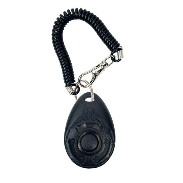 Clicker de adiestramiento negro con correa de muñeca